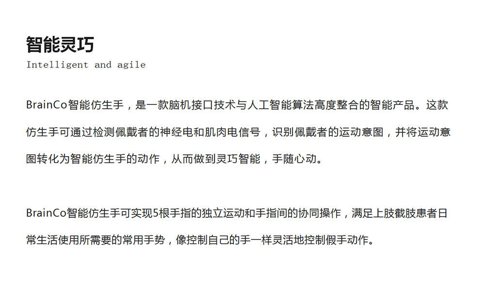 BrainCo智能仿生手
